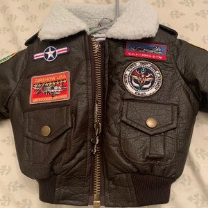 Baby 12 month bomber aviator patches jacket
